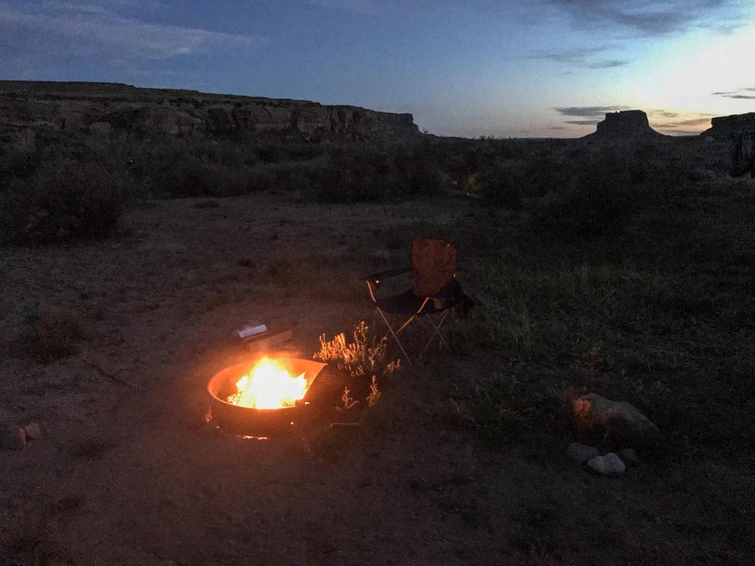Solitude by the campfire in the Southwest
