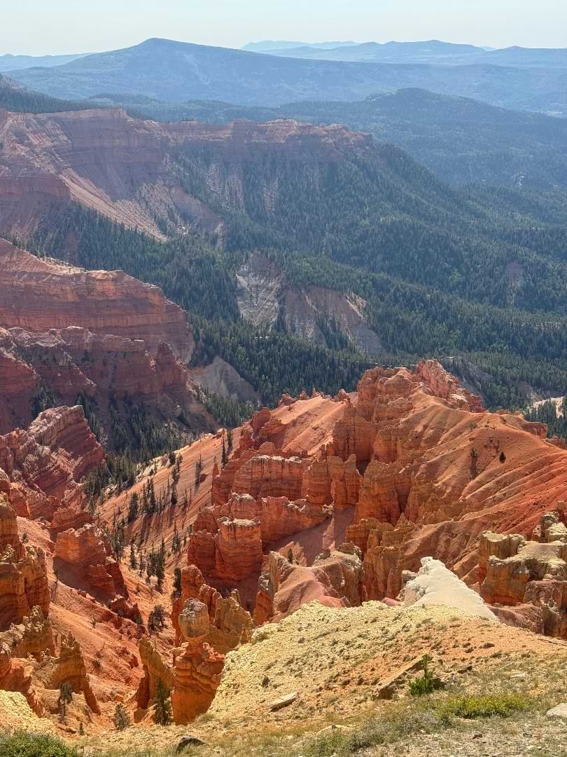 Panoramic view of Cedar Breaks National Monument’s colorful rock formations