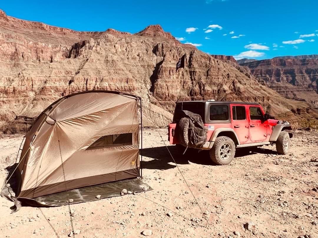Remote campsite setup in the Southwest wilderness