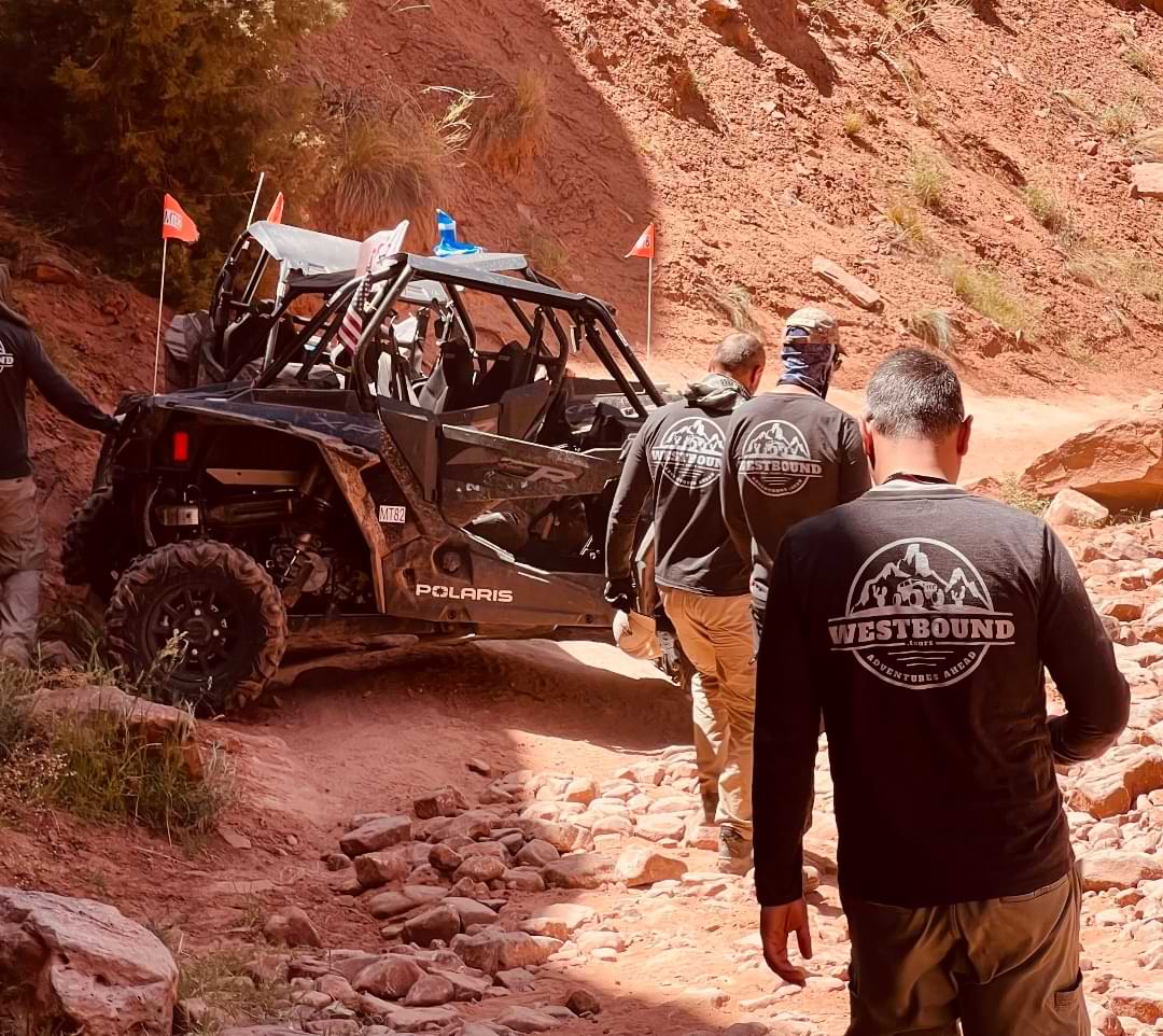 Westbound offroading team supporting trail navigation